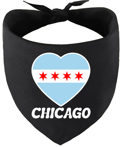 Chicago Heart Flag Pet Bandana