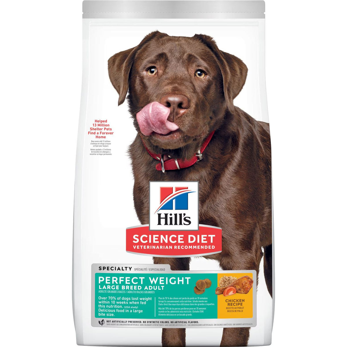 Hill's Science Diet Adult Perfect Weight Large Breed Dry Dog Food, Chicken Recipe Bag (25lb)