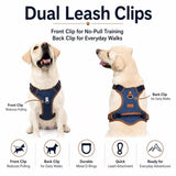Denim No-Pull Dog Harness – Reflective & Adjustable
