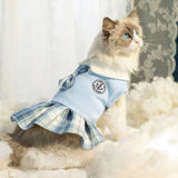 Pet Dog Cat Clothes Tartan Skirt