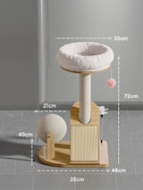 Modern Plush Cat Tree with Scratching Post