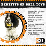 Industrial Dog Ball Rubber Chew Toy for Heavy Chewers | Yellow | USA Made | SodaPup