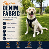 Denim No-Pull Dog Harness – Reflective & Adjustable
