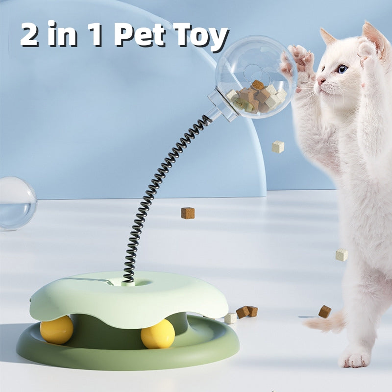 Cat Leakage Food 2 In 1 Toys Turntable Ball Toys Kitten Funny