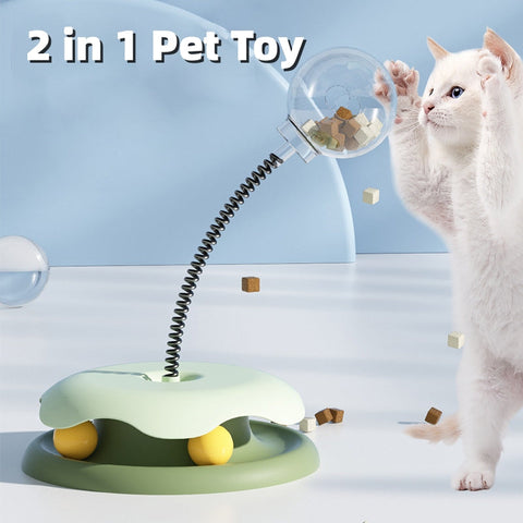 Cat Leakage Food 2 In 1 Toys Turntable Ball Toys Kitten Funny