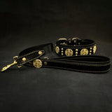 The "Maximus" collar 2.5 inch wide black & gold