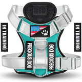 Reflective Dog Vest Harness with 5 PCS Patches Service Dog Harness Adjustable Soft Oxford Pet Harness