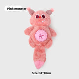 Cute Monster Plush Dog Toy with Sound Generator Crinkle Paper Interactive Chew Treat Dispenser Toy for Puppies & Dogs