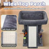 Cat Tree Tower With Scratching Board And Toy Balls Grey