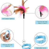 Adjustable Cat Collar Feather Teaser Toy with Bell
