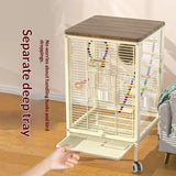 Large Parrot Cockatiel Bird Cage Nests Breeding Villa High Visibility Panels Horizontal Bar Anti Spill Tray Easy Clean Parrot