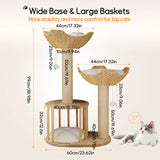 3 Tier Cat Tree Activity Tower Condo Furniture with Plush Cushion and Dangling Ball Sisal Scratching Post for Indoor Cats