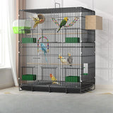 Large Parrot Bird Cage Multi Level Double Deck Luxury Spacious Removable Tray Easy Clean Indoor Outdoor Cockatiel Budgie