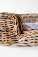 Oval Rattan Pet Bed with Pillow