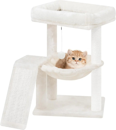 YOUPET Cat Tree with Cat Scratching Post for Indoor Cats, Cat Tower with Scratching Board and Playful Toy Balls, Cat Tree Tower