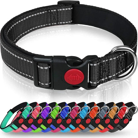 Reflective Nylon Dog and Cat Collar, Adjustable Pet Safety Collar, Reflective Retractable Leash for Small and Medium Dogs