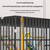 Foldable Extra Tall Metal Bird Cage Pet Parakeet Cockatiel Budgie Portable Travel Home Use Easy Storage Bird Cage Furniture