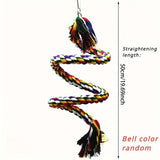 1pc Parrot Bird Toy Hanging Braided Rope Pet Stand Training Accessories,Bird Cage Accessories Swing Toy
