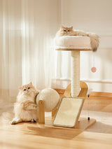 Modern Plush Cat Tree with Scratching Post