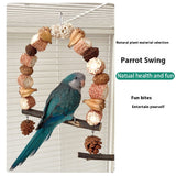 Wooden Parrot Swing Natural Log Bird Stand Pole Perched Wooden Mountain Parrot Toys