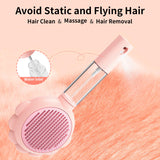 Spray Cat Brushes For Indoor Cats With Release Button Cat Brush For Shedding Massage Grooming Self Cleaning Slicker Brush For Dogs Cats Pet Brush Comb For Long Short Hair Cats Remove Loose Fur