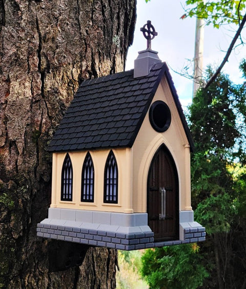 Gothic Church Birdhouse – Unique Outdoor Decor for Bird Lovers
